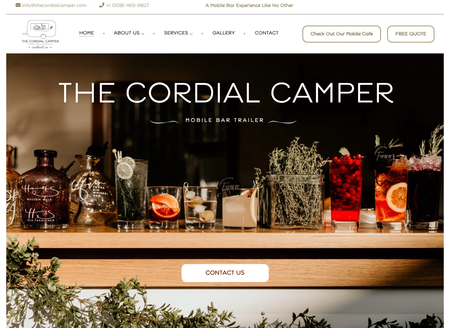 Homepage of the The Cordial Camper website.
